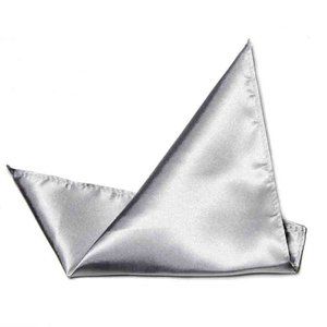 Eksel Pocket Square Light Gray Silk Blend Men's